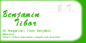 benjamin tibor business card